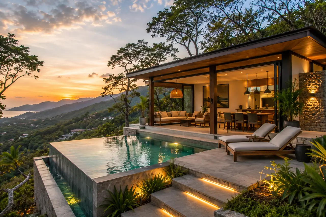 Hillside pool house, Flamingo, Costa Rica
